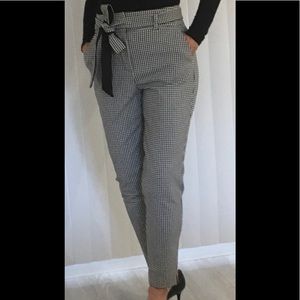 White House Black Market Black and White Checkered Ankle Pants